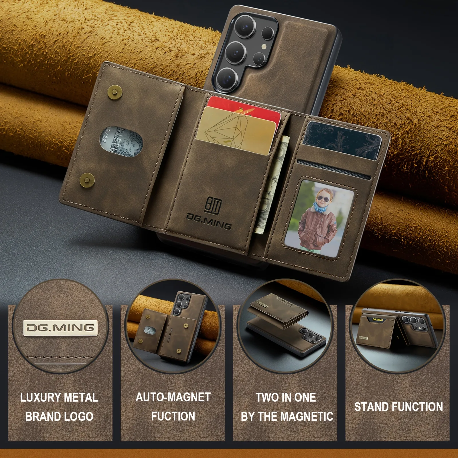 Magnetic Wallet Case for Samsung Galaxy Phones from Temu